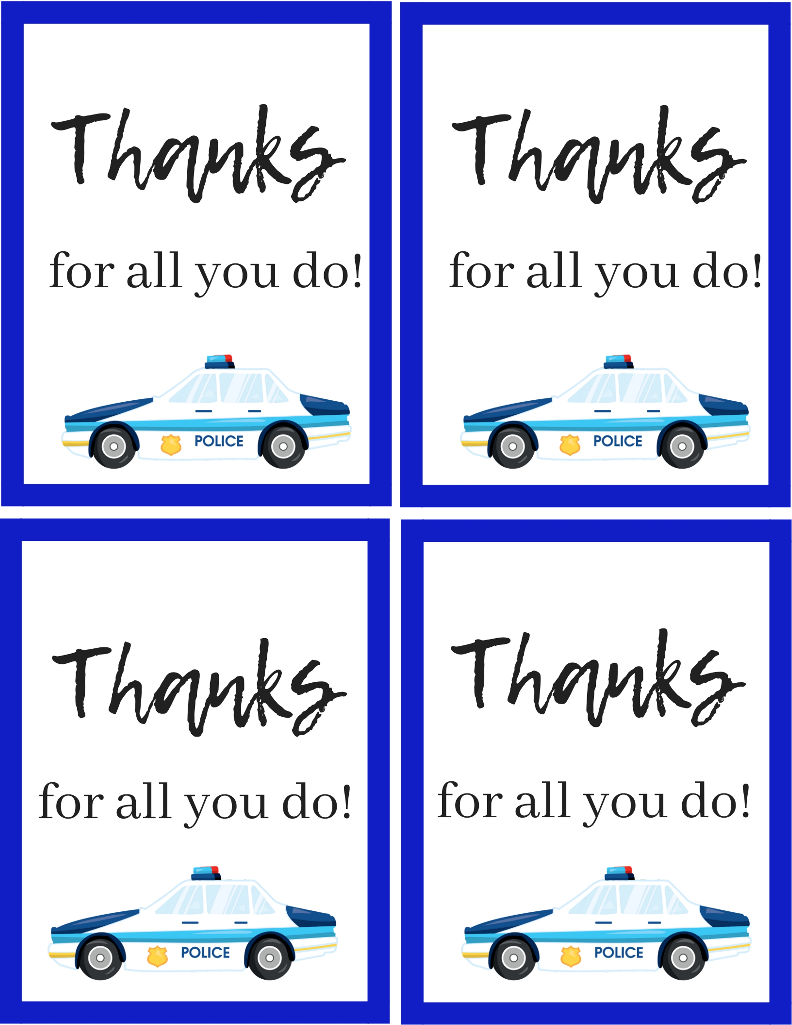 How to thank a police officer (with a FREE police printable)