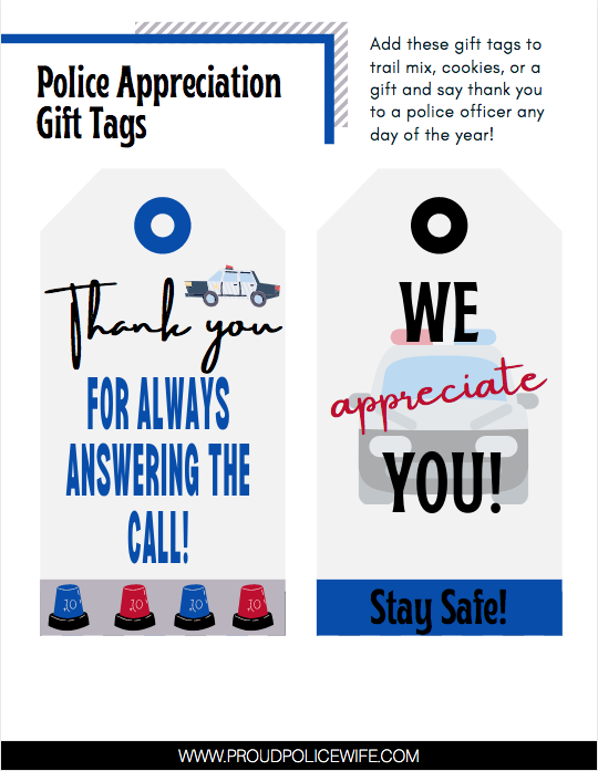 how to thank a police officer with a free police printable