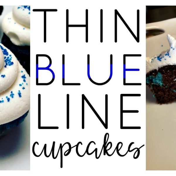 Easy and delicious thin blue line cupcakes |#proudpolicewife |#policewife |#thinblueline |#cupcakes |#policeappreciation | #policeweek